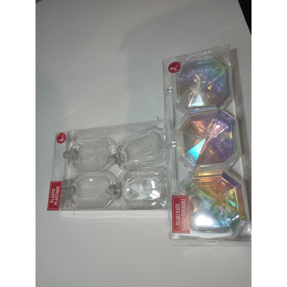 Make Market Other - Make Market DIY Plastic Christmas Ornaments Gem Diamond Fillable Lot of 7